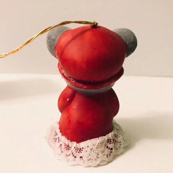 Vtg Soft N Snoozy Chimers  Mouse Bisque Porcelain Bell Ornament Taiwan - Picture 9 of 16